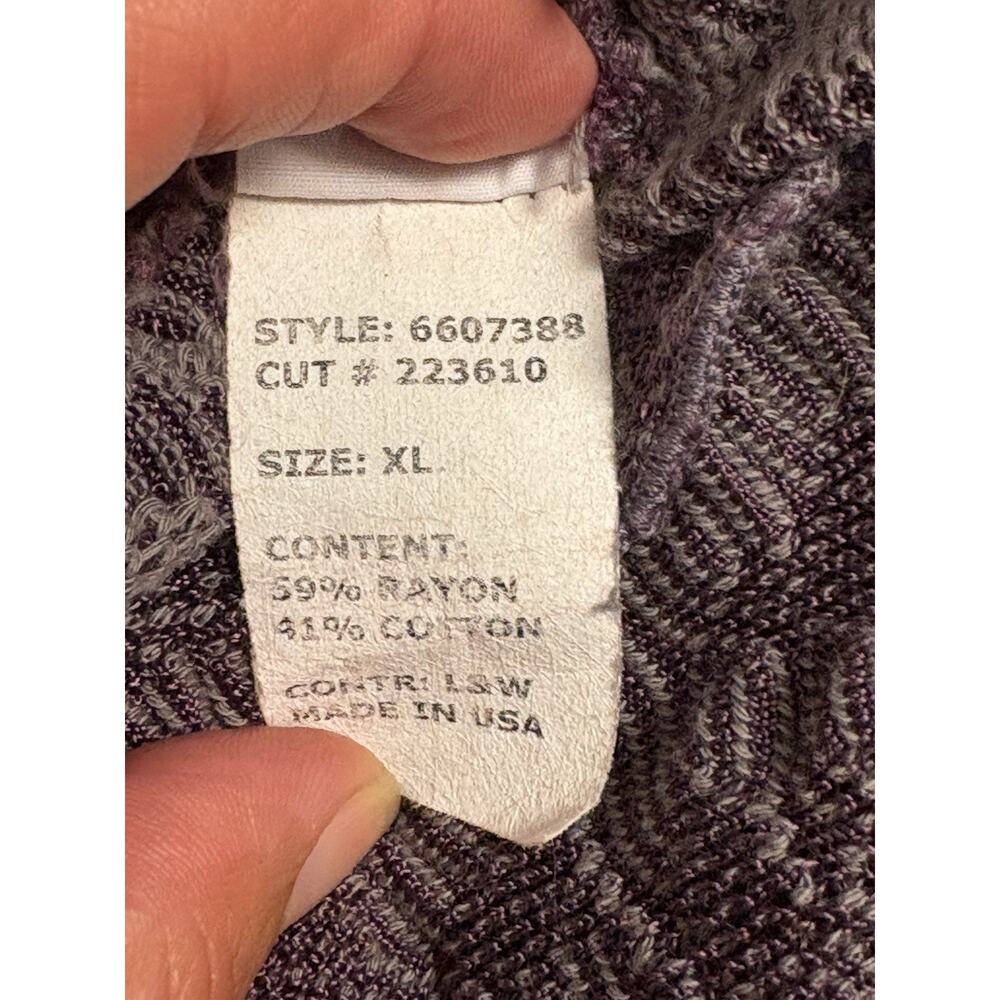 Cut Loose Floral Cardigan Sweater XL Burgundy Open Front - Picture 5 of 7